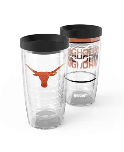 Tervis Texas Longhorns 2-pack 16oz. Competitor Emblem Tumbler Set In Transparent
