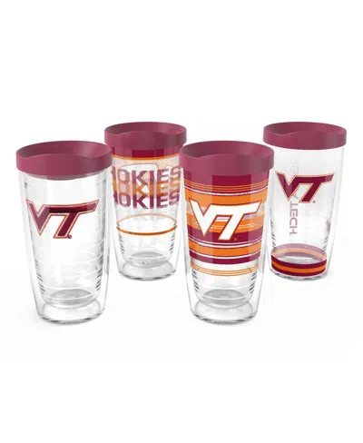 Tervis Virginia Tech Hokies 4-pack 16oz. Classic Tumbler Set In Transparent