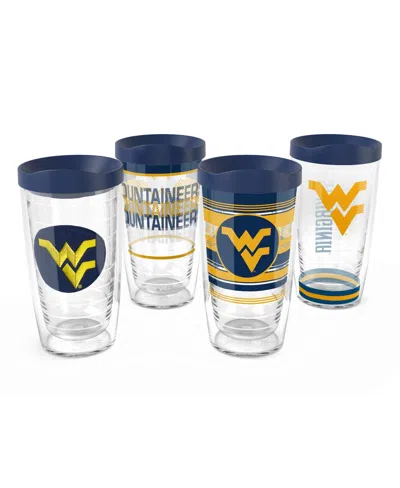 Tervis West Virginia Mountaineers 4-pack 16oz. Classic Tumbler Set In Transparent