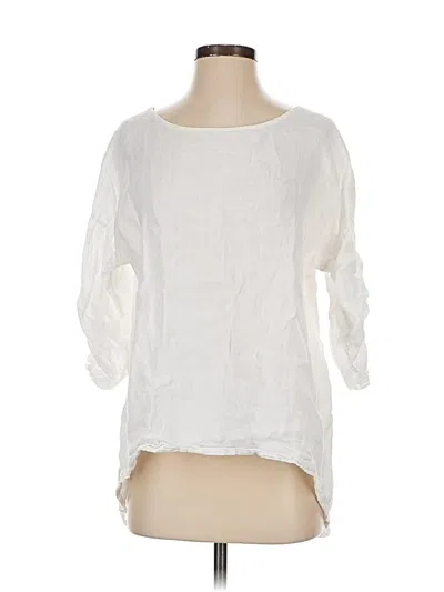Pre-owned Terzo Millenio 3/4 Sleeve Blouse In White