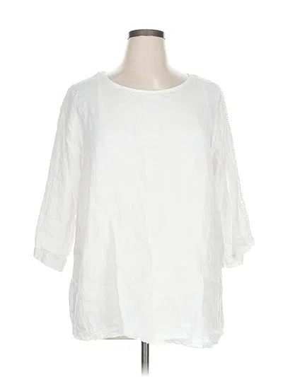 Pre-owned Terzo Millenio 3/4 Sleeve Top White Boatneck Tops