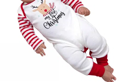 Tesa Babe Kids' Baby Girls My First Christmas Reindeer Romper In Ivory In Multi
