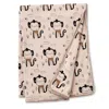 Tesa Babe Funky Monkey Stroller Blanket In Tan/brown