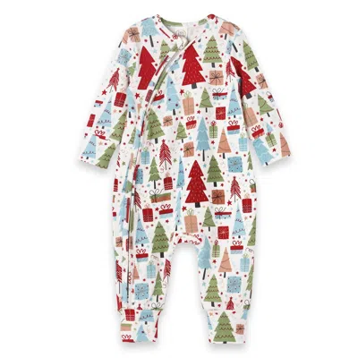 Tesa Babe Kids Merry Magic Zipper Romper In White In Multi