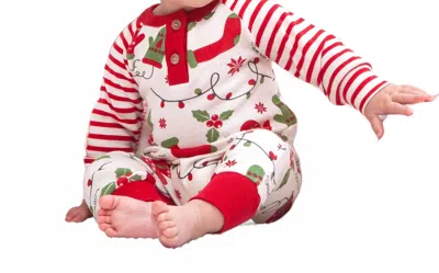 Tesa Babe Kids' Season Henley Romper In Red