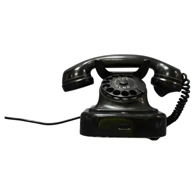Pre-owned Tesla Mid-century Bakelitte Rottary Telephone By , 1950s In Black