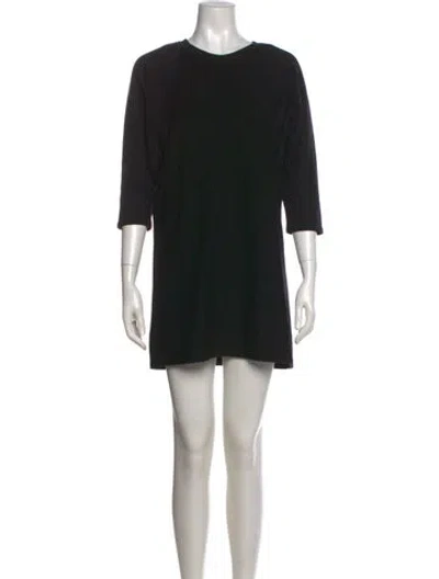 Pre-owned Tess Giberson Crew Neck Mini Dress In Black