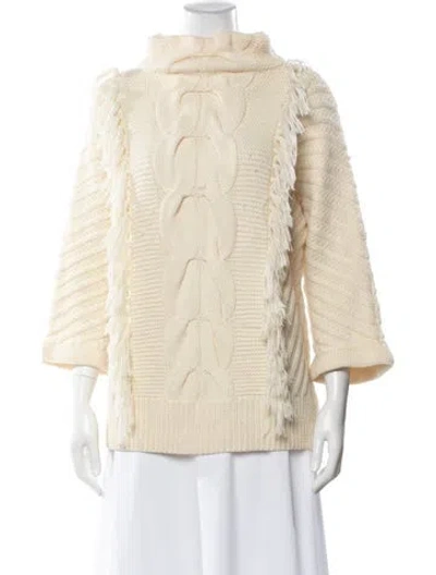 Pre-owned Tess Giberson Mock Neck Sweater In Neutral