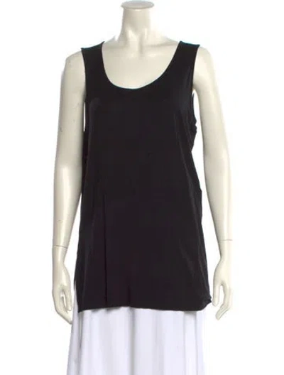 Pre-owned Tess Giberson Scoop Neck Sleeveless Top In Black