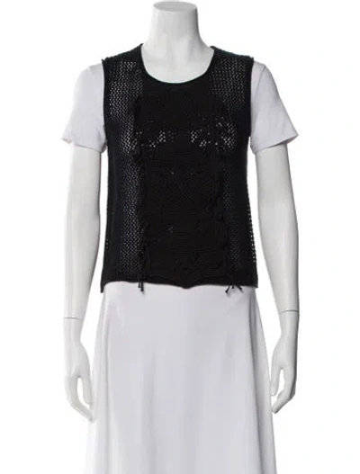 Pre-owned Tess Giberson Scoop Neck Sweater In White