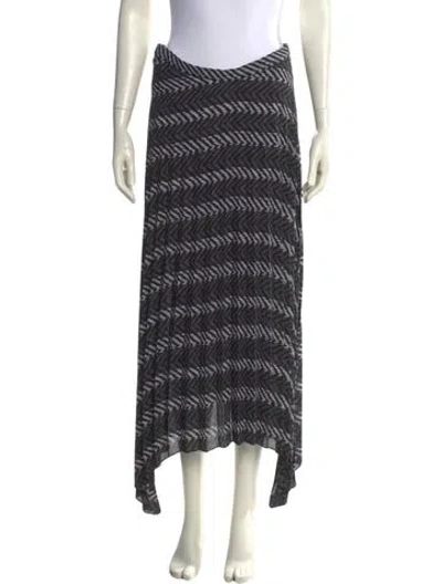 Pre-owned Tess Giberson Striped Midi Length Skirt In Gray