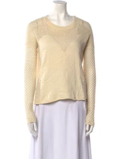 Pre-owned Tess Giberson Wool Scoop Neck Sweater In Neutral