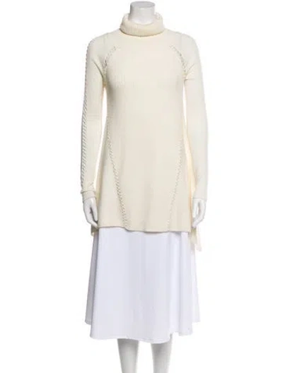 Pre-owned Tess Giberson Wool Turtleneck Sweater In Neutral