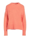 TESSA .TESSA WOMAN SWEATER SALMON PINK SIZE L MOHAIR WOOL, WOOL, POLYESTER