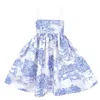 Tessa Fay Women's Blueberry Buckle Toile Puff Dress In Blue