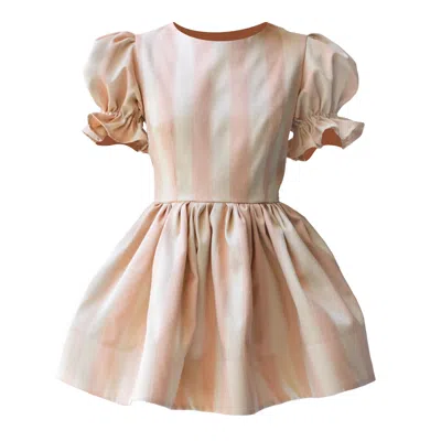Tessa Fay Women's Pink / Purple / Neutrals Pink & Cream Stripe Cupcake Dress In Pink/purple
