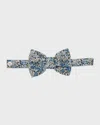 Tessa James Kids' Boy's Floral-print Bow Tie In Blue