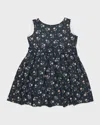 Tessa James Girl's Annabelle Floral-print Wrap Dress In Navy