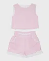 Tessa James Girl's Audrey Two-piece Gingham Set In Pink
