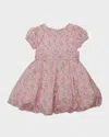 Tessa James Girl's Elizabeth Dainty Floral-print Pouf Dress In Pink