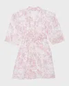 Tessa James Girl's Veetzie Floral-print Kimono In Pink
