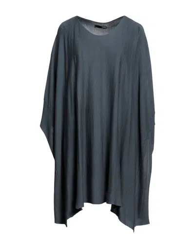 Tessa . Woman Cape Slate Blue Size S Silk