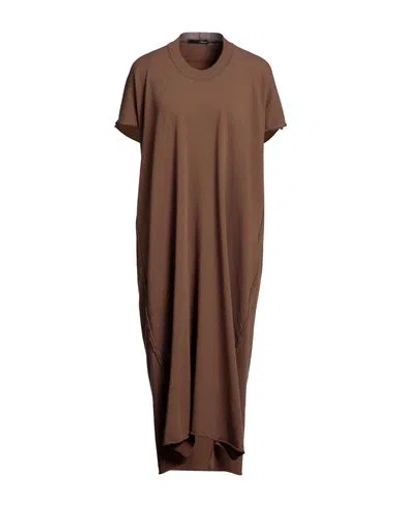 Tessa . Woman Midi Dress Brown Size M Cotton, Polyamide, Elastane