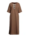 Tessa . Woman Midi Dress Camel Size Xs Cotton In Beige