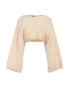 Tessa . Woman Sweater Sand Size M Polyester, Polyamide In Beige