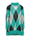 Tessa . Woman Turtleneck Emerald Green Size S Mohair Wool, Polyamide, Wool In Green