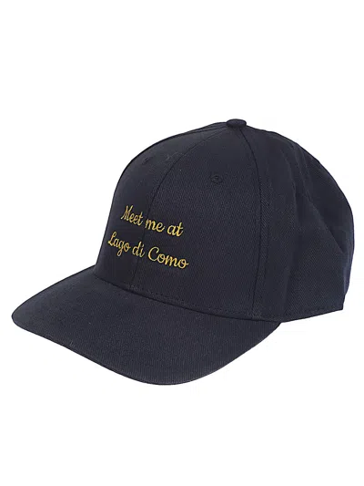 Tessabit Private Label Meet Me At Lago Di Como Baseball Cap In Blue