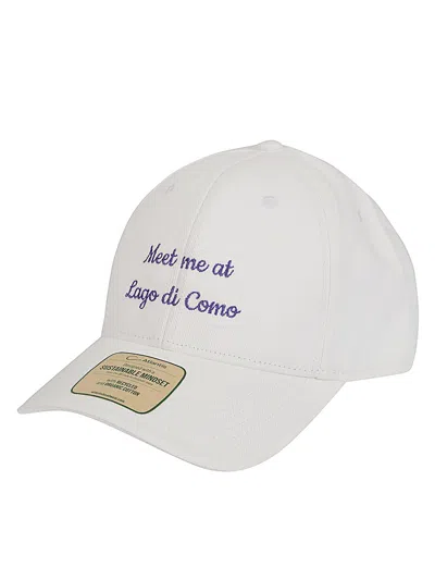 Tessabit Private Label Meet Me At Lago Di Como Baseball Cap In White