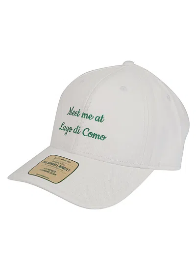 Tessabit Private Label Meet Me At Lago Di Como Baseball Cap In White