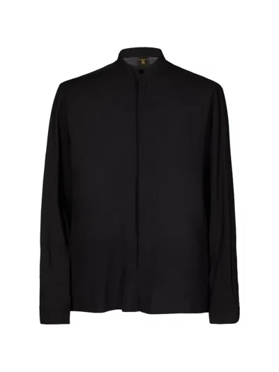Tessitura Ancient Mask Crystal-embellished Shirt In Black