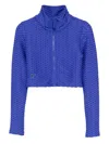 Tessitura Body Couture 3d Cropped Top In Blue