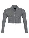 Tessitura Body Couture 3d Cropped Top In Gray