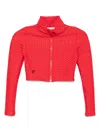 Tessitura Body Couture 3d Cropped Top In Red