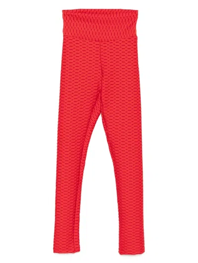 Tessitura Body Couture 3d Leggings In Red