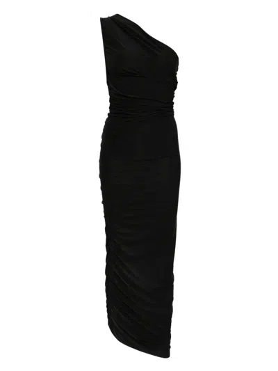 Tessitura Body Couture Asymmetric Long Dress In Black