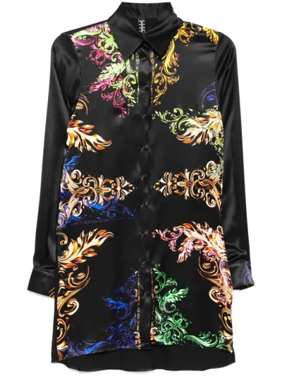 Tessitura Body Couture Baroque Shirt Dress In Black