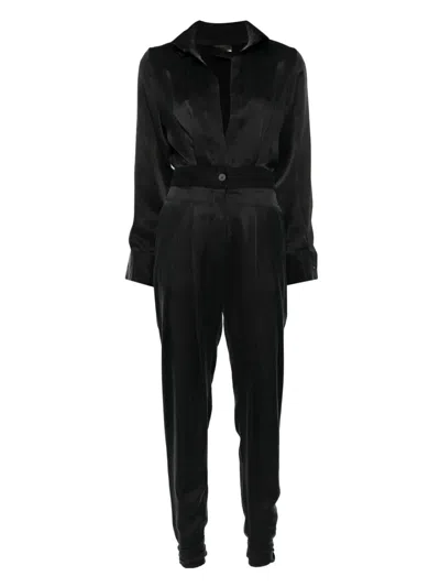 Tessitura Body Couture Cupro Jumpsuit In Black
