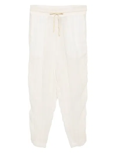 Tessitura Body Couture Drawstring Cuffed Trousers In White