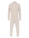 Tessitura Body Couture Fully Pleated Jumpsuit In Neutral