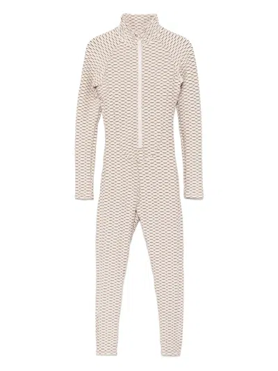 Tessitura Body Couture Fully Pleated Jumpsuit In Neutral