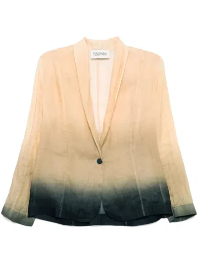 Tessitura Body Couture Gradient Blazer In Neutrals