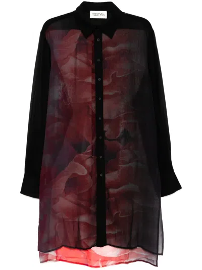 Tessitura Body Couture Graphic-print Shirt In Black