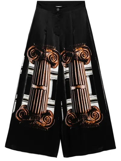 Tessitura Body Couture Graphic-print Trousers In Black