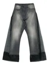 Tessitura Body Couture Lace Patch Jeans In Black