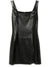 Tessitura Body Couture Leather Dress In Black