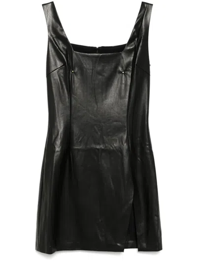 Tessitura Body Couture Leather Dress In Black